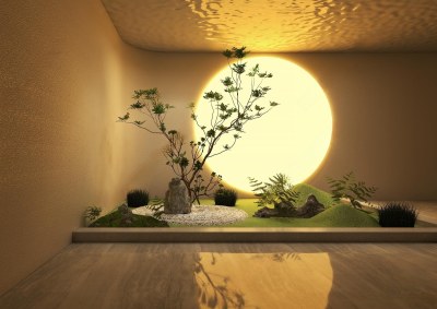 侘寂植物造景3D模型下载